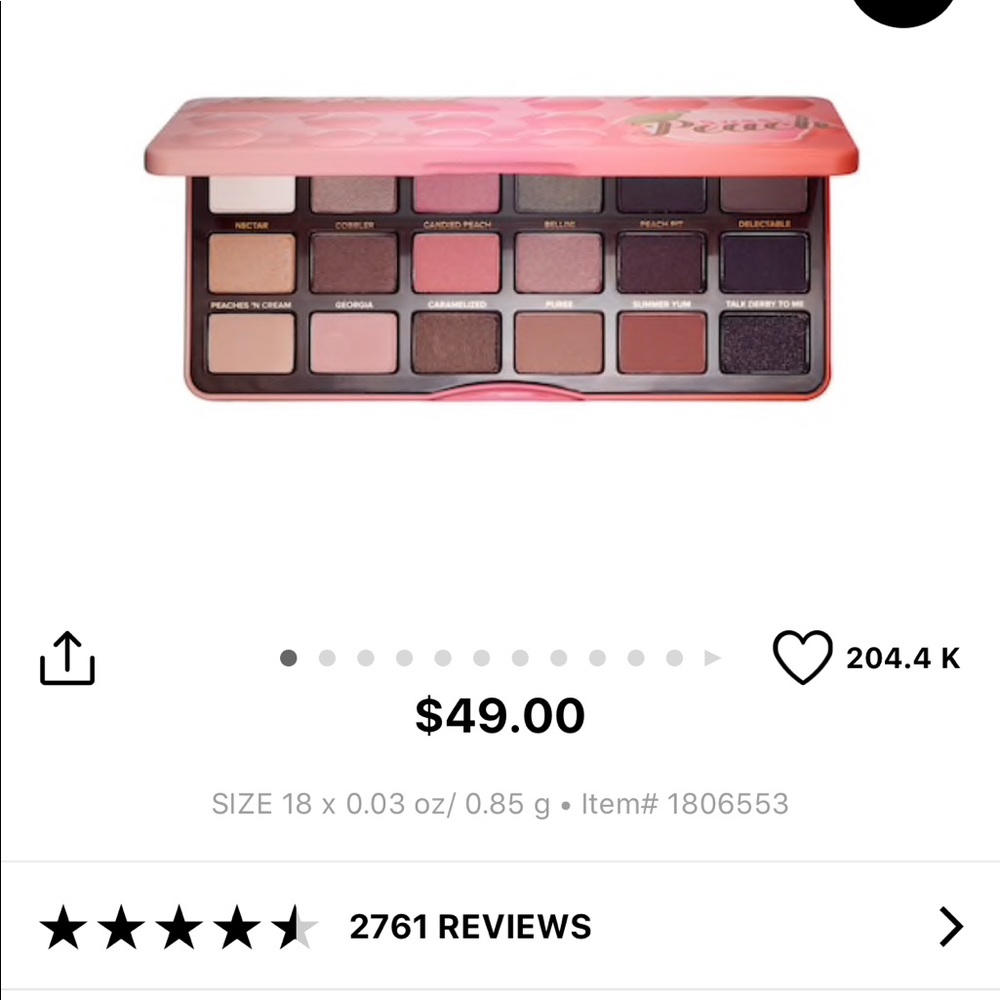 Too faced peach palate